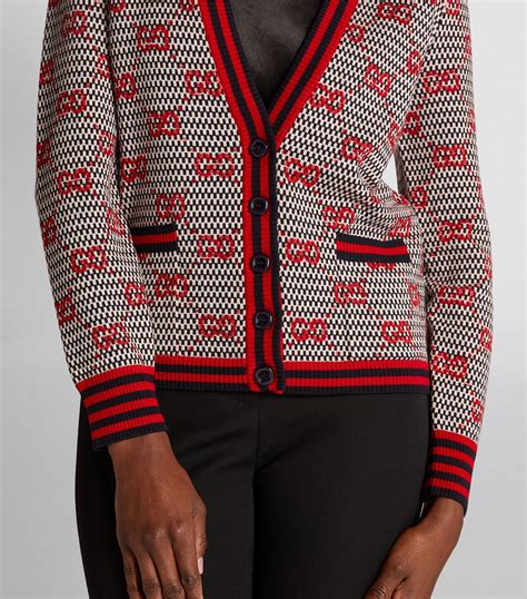 GUCCI Tops Cardigan Women Size L Wool GG Logo CA37394 .